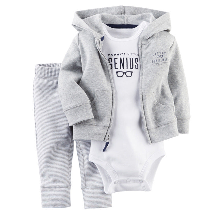 Kids' girls' baby 1-year-old sweatshirt clothes autumn separates autumn outfit set wholesale hooded sweatshirt romper