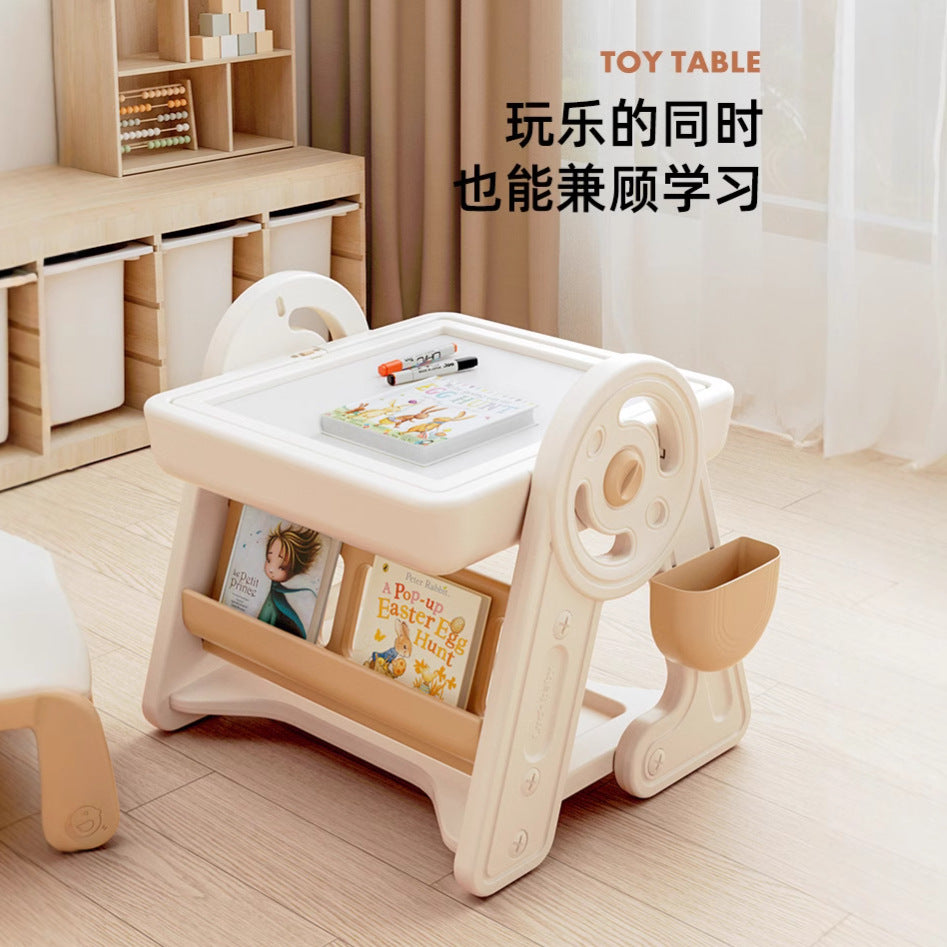 Qiao Le Bear Multifunctional building block table Children's drawing board Large particle puzzle baby toys Boys and girls game table