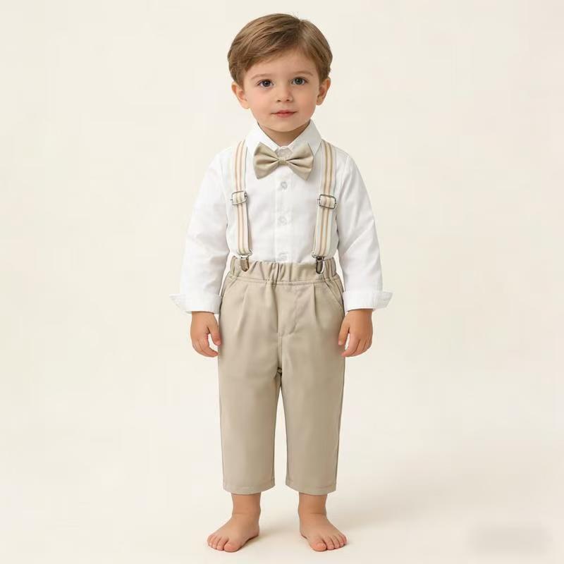 One-year-old dress for baby boys fall and winter british style birthday party clothes for boys overalls suit baby suit