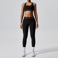 new arrival with chest pad elastic fitness fashion yoga clothes two-piece set women's pilates sports yoga clothes suit