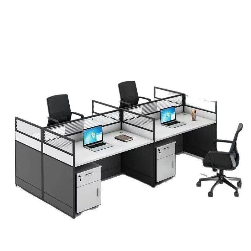 Executive office desk and chair set, four-seat partition, minimalist modern screened workstation, office computer desk for employees