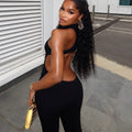 European and american style cross-border casual activewear women's workwear cutout bodycon solid color jumpsuit backless low-rise long romper