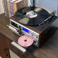 Brand new multifunctional vinyl record player lp bluetooth speaker cd player cassette tape deck - high fidelity, perfect for home, nostalgic gifts