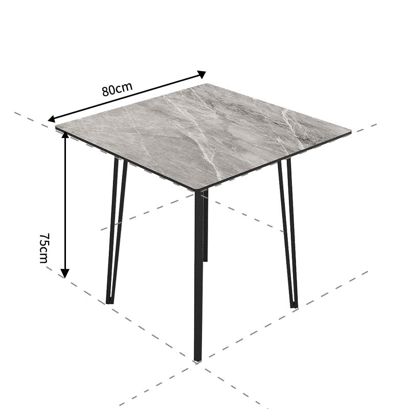 Customizable italian-style square coffee table, minimalist black dining table for small spaces, high-end luxury design, ideal for meetings and conversations