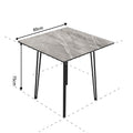 Customizable italian-style square coffee table, minimalist black dining table for small spaces, high-end luxury design, ideal for meetings and conversations