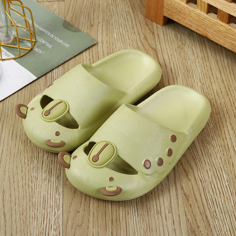 Cute 2023new arrival slippers women's bear crocs funny baotou summer non-slipoutwear sandals feeling like stepping on shit