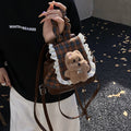2025 new autumn/winter cute handbag plush cartoon shoulder crossbody bag fashionable design versatile backpack