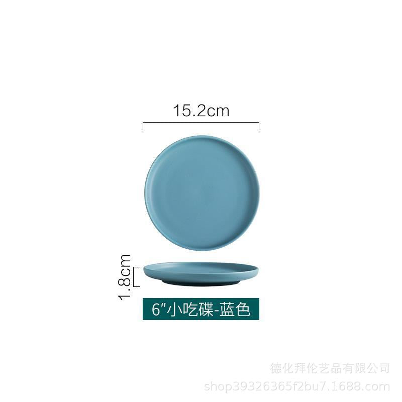 Nordic creative home dinner plates western food trays steak plates ceramic tableware breakfast plates round plates popular dessert plates