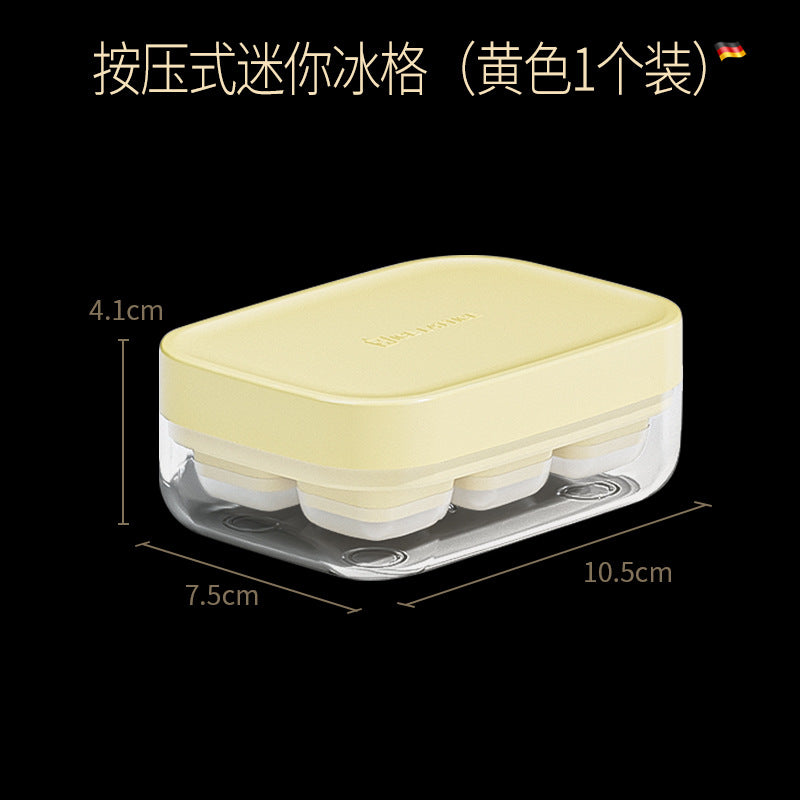 One bite summer ice cube box commercial silicone ice grid with lid ice box food grade ice cube mold press ice grid
