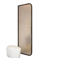 Minimalist chic bathroom tempered glass shower screen - water ripple design, wet & dry separation