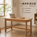 Solid wood desk with drawer - minimalist office study table for students, home use, writing desk, computer desk for middle and high school students' bedrooms