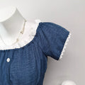 Ready stock - 195051# european and american export cross-border niche beautiful unique puff sleeve women's slim-fit flattering blouse