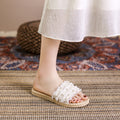 2024 summer new arrival: versatile pearl-embellished flat sandals - trendy, instagram-worthy beach slides for women