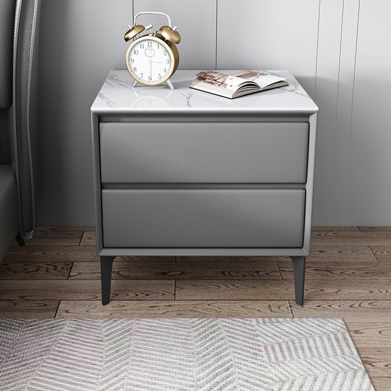Bedside table modern casual slate accessible luxury solid wood for home bedroom bedside table leather casual simple popular storage cabinet