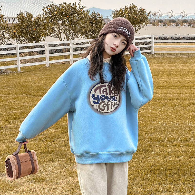Girls' spring/autumn tops -  new trendy kids' street style outfit - autumn fashionable long-sleeve sweatshirt