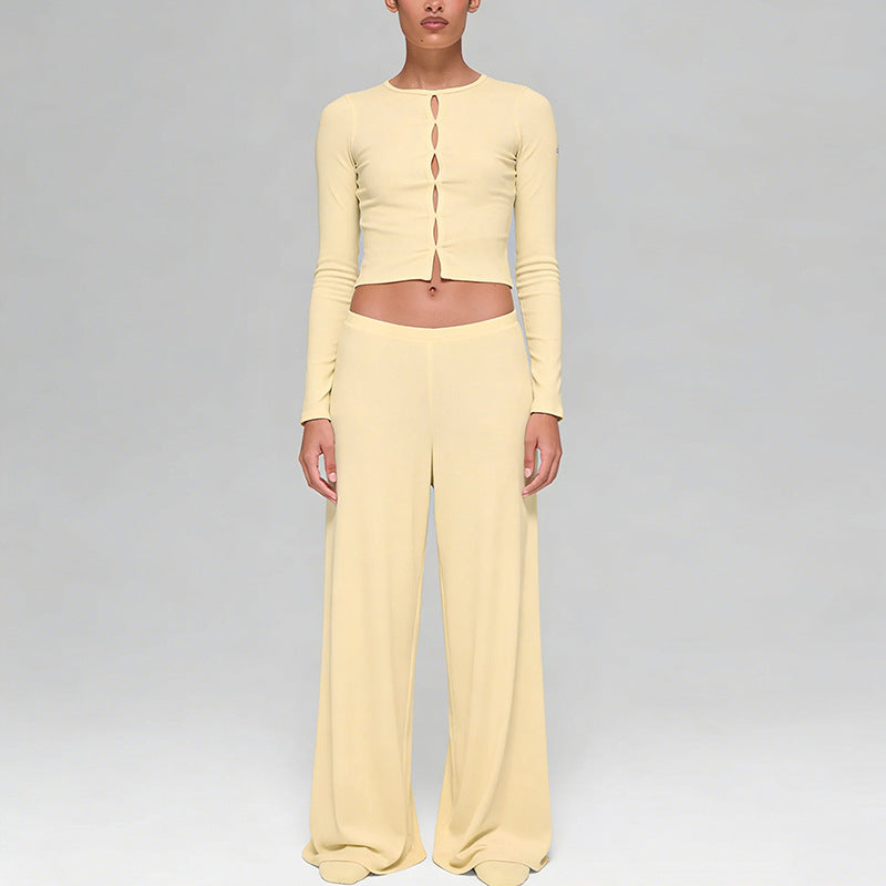 new cross-border modal wide-leg pants & breathable top set - loose fit, drapey trousers, casual relaxed activewear set