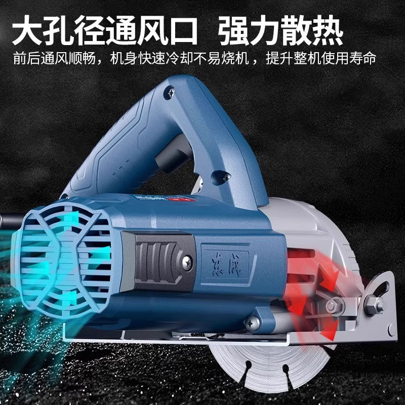 Dongcheng marble machine 220v tile small satchel saw stone grooving marble machine pipe cutting wall cutting machine tool