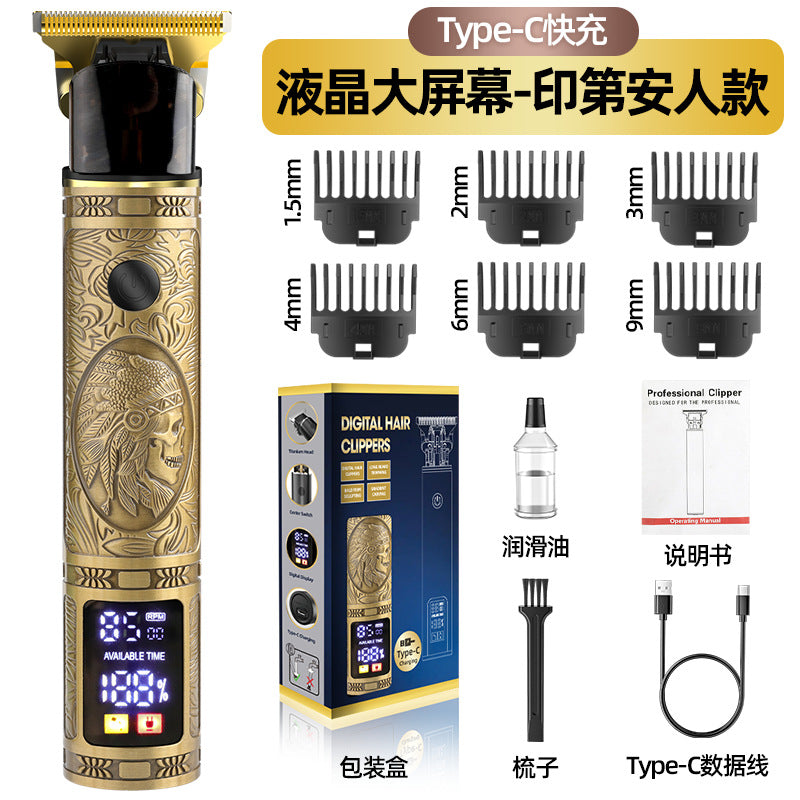 New arrivalfor homeengraving electric hairdresser digital display oil head shaving hair clipper washable for home hairdressing hair clipper