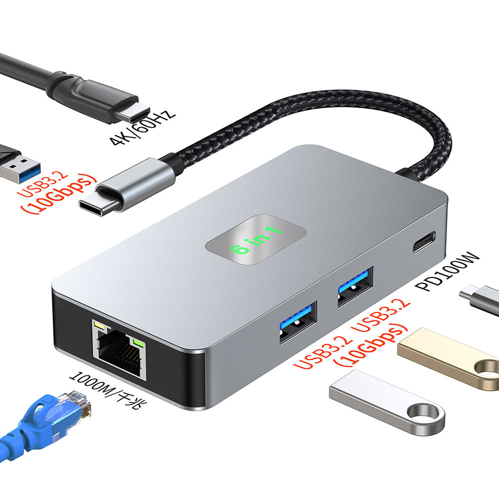 typec docking station 4k60hz usb3.2 hub 2.5g network card converter notebook docking station