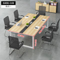Conference table - modern minimalist long table for meeting rooms, reception, and negotiations - simple workstation desk and chair set