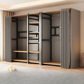 All carbon steel all steel frame metal wardrobe bedroom rental house free combination open floor thickened simple wardrobe