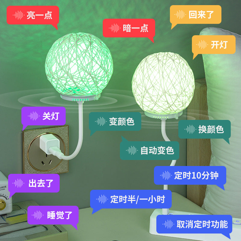 Usb voice-activated night light - smart voice control bedside lamp for bedroom, kids' room, and sleep companion with command sensing