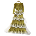 Miya pleated dress - women's  new arrival: high-end tie-waist gradient ruffle pleated maxi dress