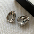 Stylish gold and silver unique exaggerated large metal earrings for women 2026new arrival popular classy sense accessible luxury earrings earrings