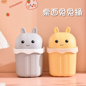 Creative desktop trash can with lid - perfect for office, home, bedroom, living room, kitchen - waste bin, sanitary bucket, tabletop paper basket
