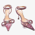 personalized high-heeled sandals bows rhinestone women's shoes stiletto pointed high heels fashion women's cross-border exclusive supply