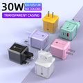 Big ice cube a+c macaron european, american and british mobile phone fast charging head qc3.0+pd20w dual-port cross-border supply