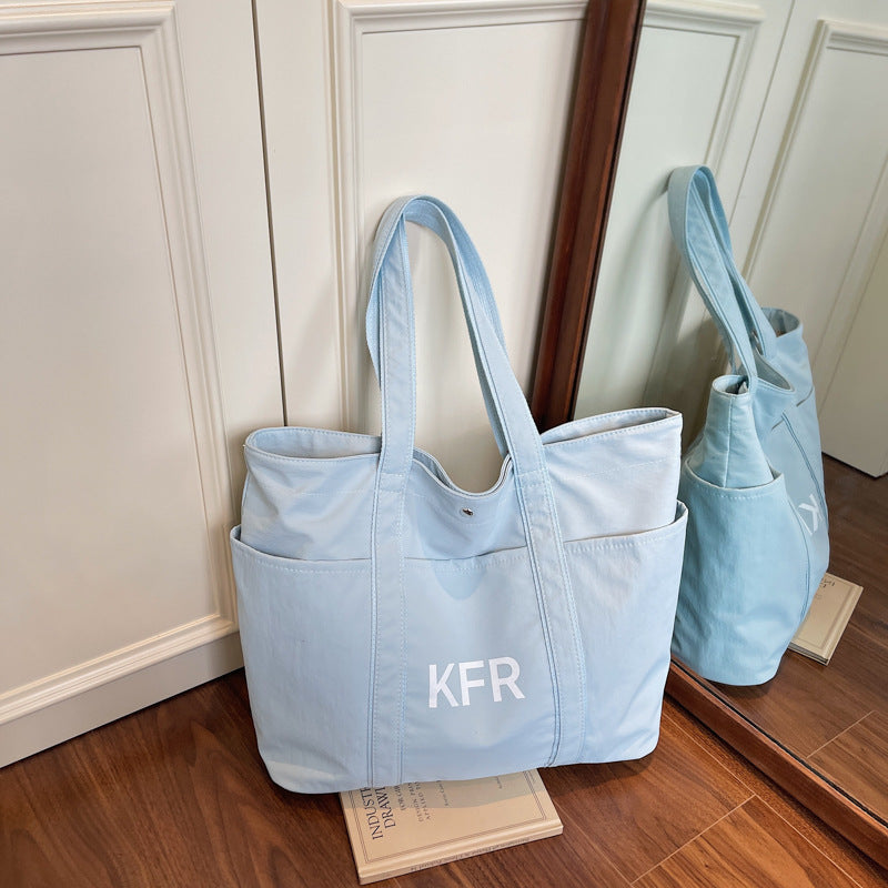 Cross-border canvas tote bag women's new large-capacity work commuting handbag fashion lazy style casual shoulder bag