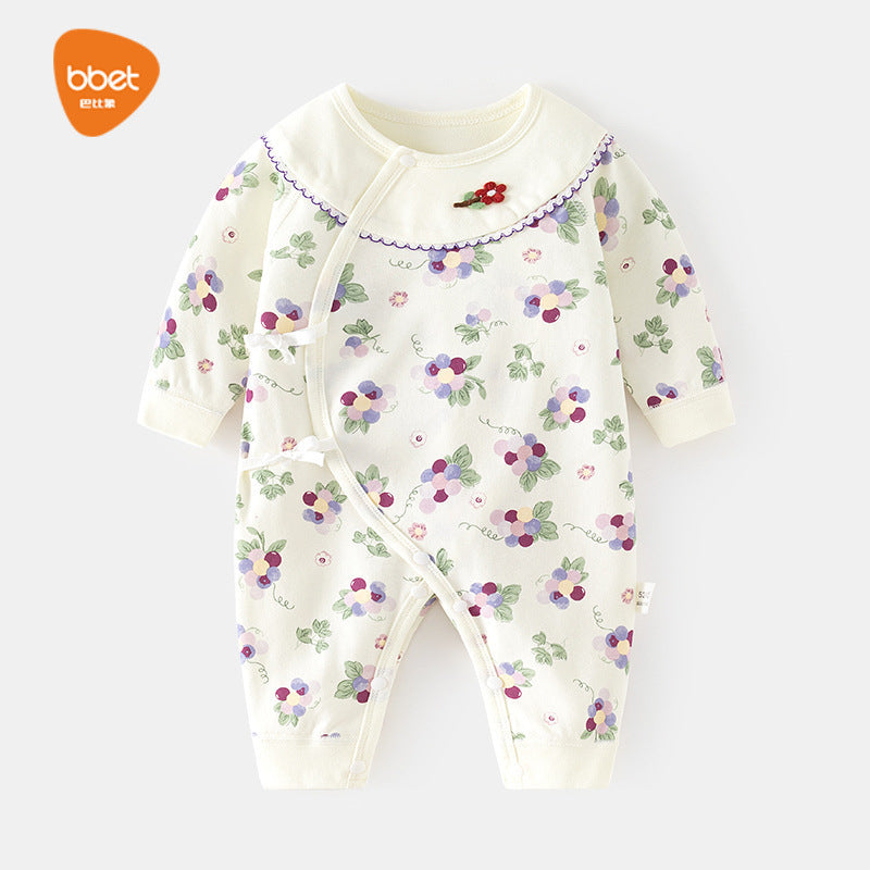 Babibele baby rompers - seamless bodysuits, autumn/winter pure cotton newborn monk suits, crawling suits, spring/autumn clothes