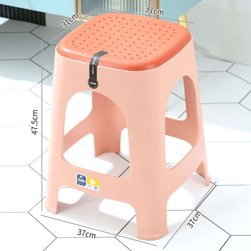 European style fashionthickened plastic stool cut out style bath stool stackable four-color high stool adult home cooked rubber stool