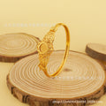 Trendy bohemian gold-plated copper bangle with open-end design - a high-end, luxurious bracelet perfect as a bridal gift