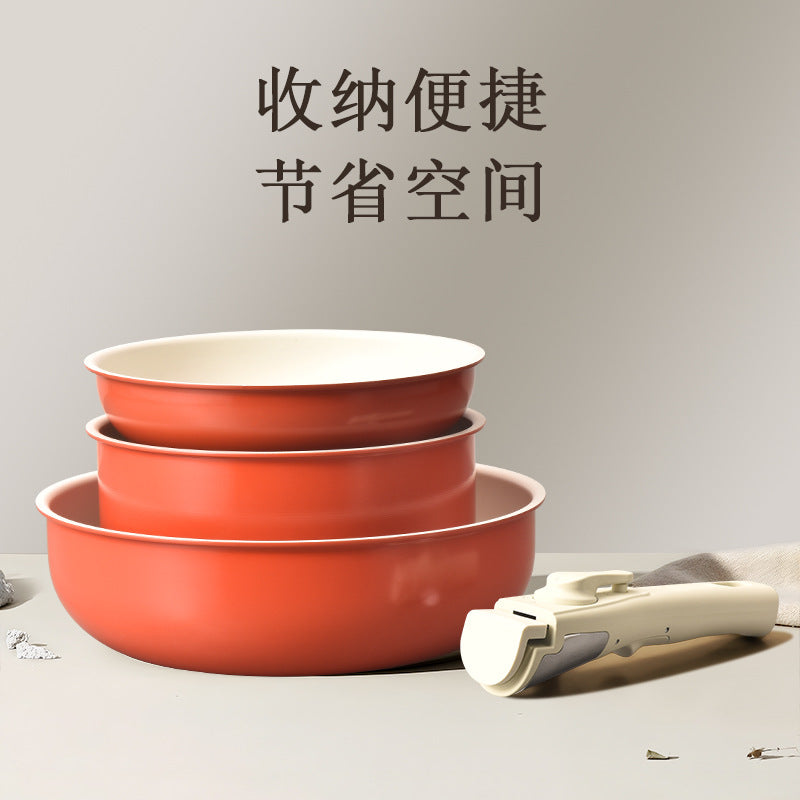 Lanya cross-border detachable kitchenware neutral frying 5-piece set wok medical stone non-stick suit pot cooking pot