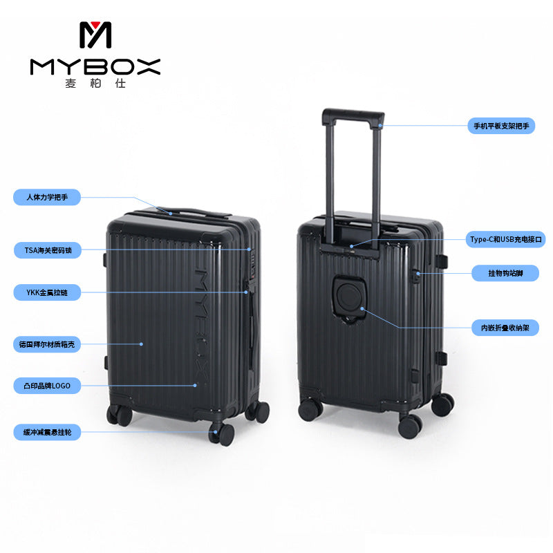 MYBOX spring school suitcase 24-inch lightweight trolley case for male and female students universal wheel suitcase Customs