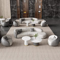 Special-shaped sofa suit combination living room casual modern small apartment high-end cream technology cloth sofa curved cloth