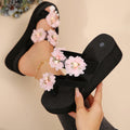 thick sole toe slippers women's summer outwear insfashiontrendy flower sandals non-slip wedge beach sandals