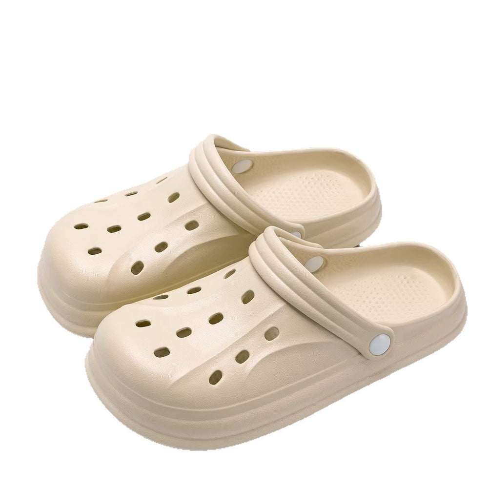 Dopamine cookie bear clogs women's new summer beach soft thick sole height increasing closed toe slippers for outdoor wear