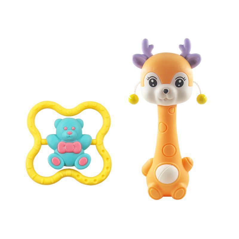 Cross-border  export sika deer toy rattle boiled toothpaste baby Manhattan ball soft glue hand grab ball