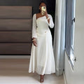 European and american women's clothing  autumn new sweet and fresh one-shoulder long sleeve high-waisted slimming a-line maxi dress