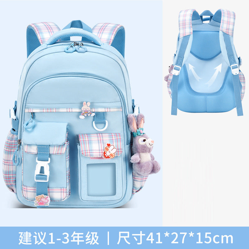 New cute and lightweight waterproof and load-reducing children's backpack, women's first to sixth grade backpack, children's school bag