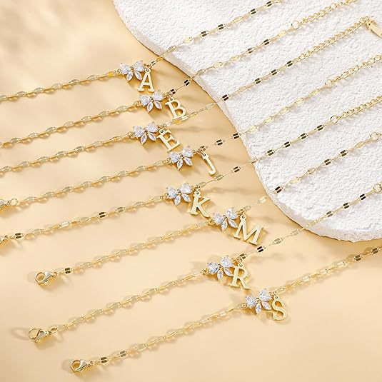 Amazon cross-border creative zircon butterfly 26-letter bracelet - minimalist fashion gold bangle jewelry gift for women