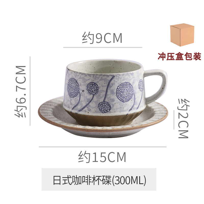 Classyretro coffee cup and saucer suit creative stoneware latte art cup for home high-end exquisite mug and saucer