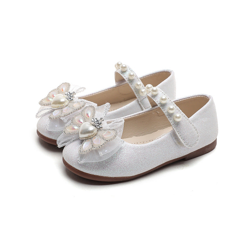 spring/autumn korean style new girls' leather shoes, export order, princess flats, children's velcro performance dance shoes