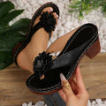 Southeast asia  spring/summer new arrival: plus-size women's shoes for export,  cross-border, floral thong sandals - wholesale