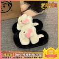 New arrival high-looking kt cat fur slippers flip-flops 2025fall and winteroutwear soft thick bottom non-slip cute cartoon