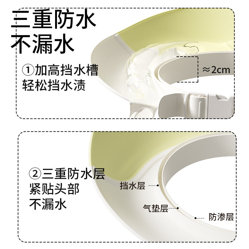 Kids shampoo cap baby cartoon shower cap silicone shower cap waterproof ear protection shower cap shampoo cap ear covering cute
