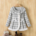 Exportgirl small fragrant outwear round neck lacestuffed skirt plaid pattern skirt kidsfall and winteroutwear skirt
